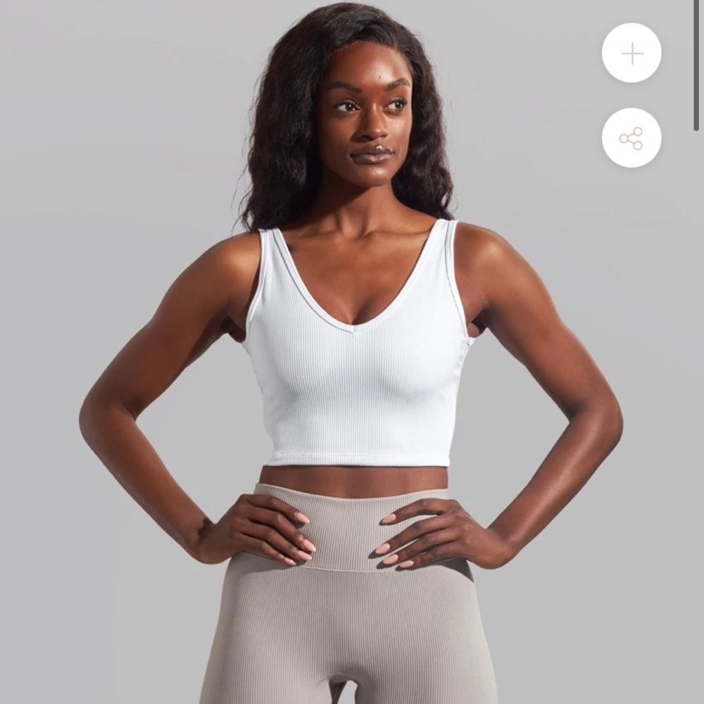 Buff Bunny Material Girl Ribbed Crop White - Medium